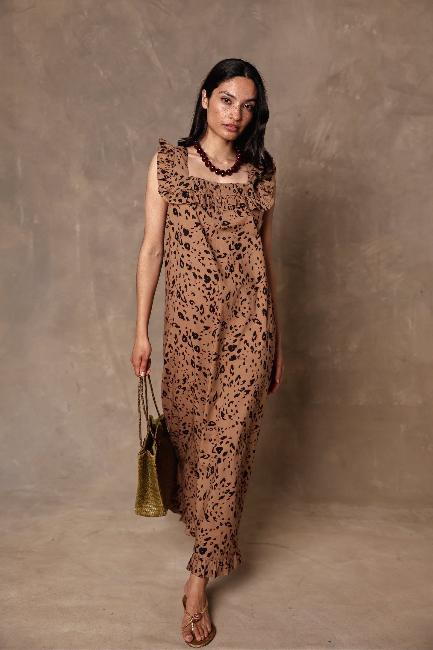 Lucinda organic cotton leopard dress