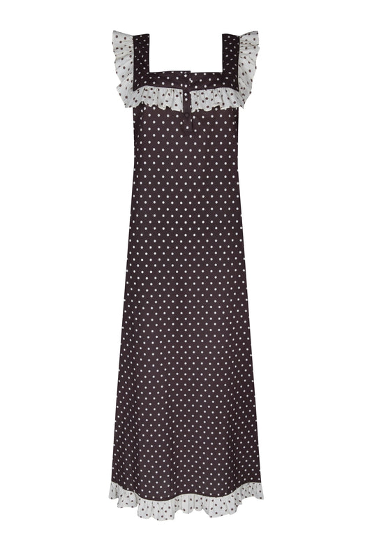 Lucinda Brown Polka Dot Cotton Dress