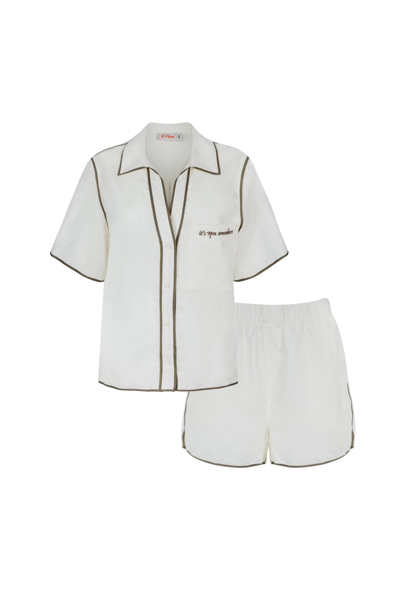 Matilda Cream Linen Embroidery Set- sample
