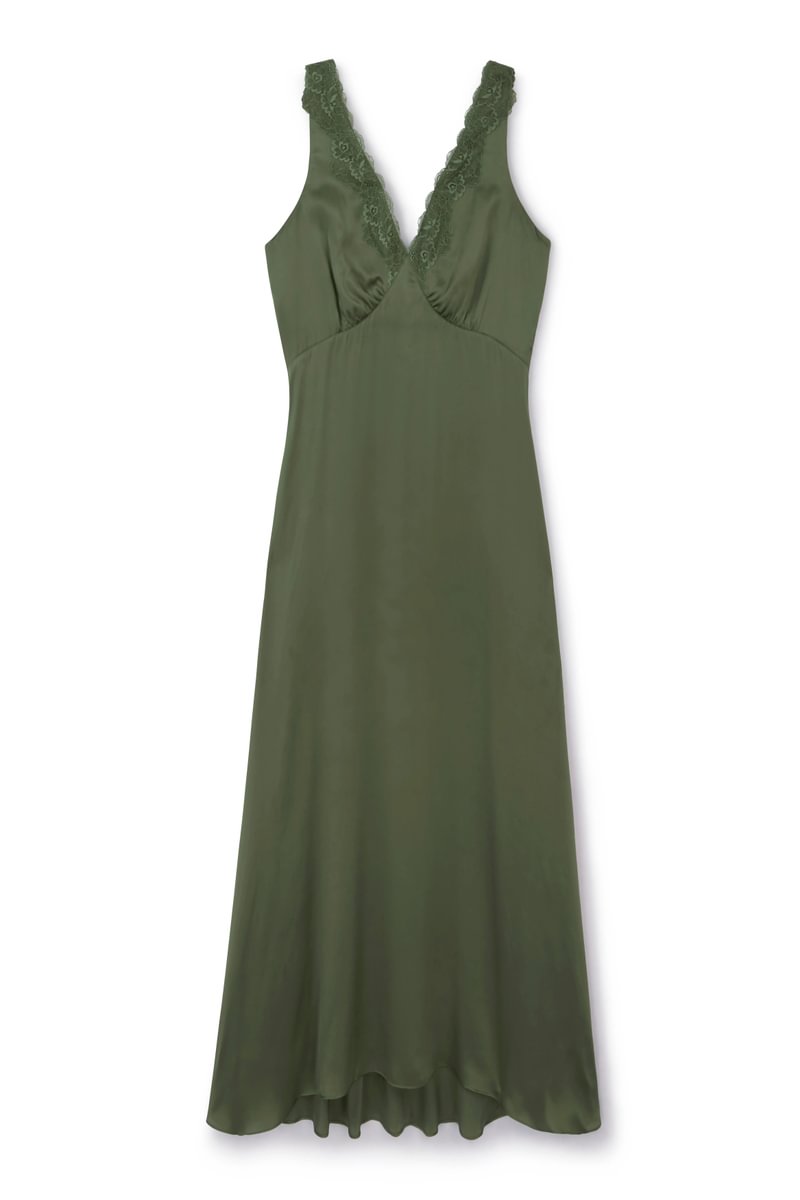 Shauna silk olive dress