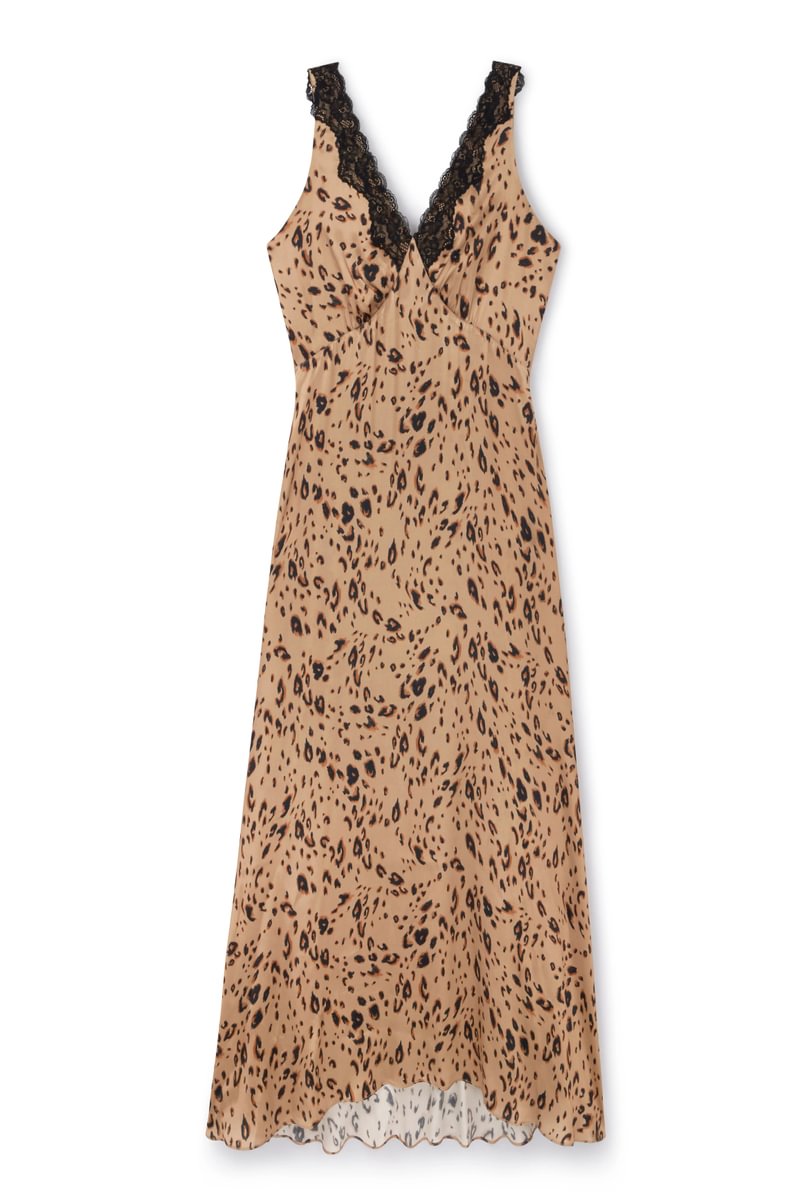 Shauna silk leopard dress