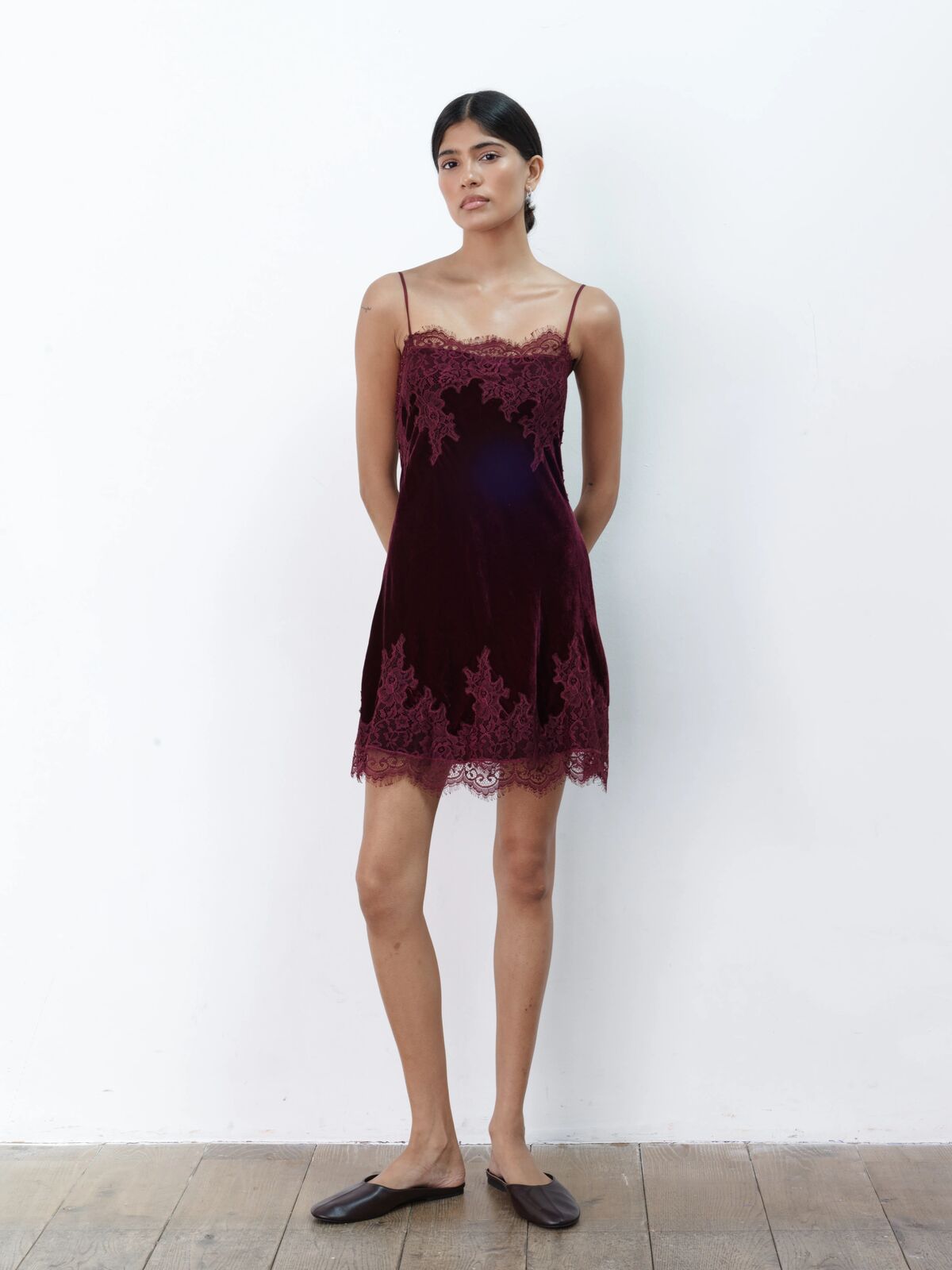 Gabi silk-velvet dress