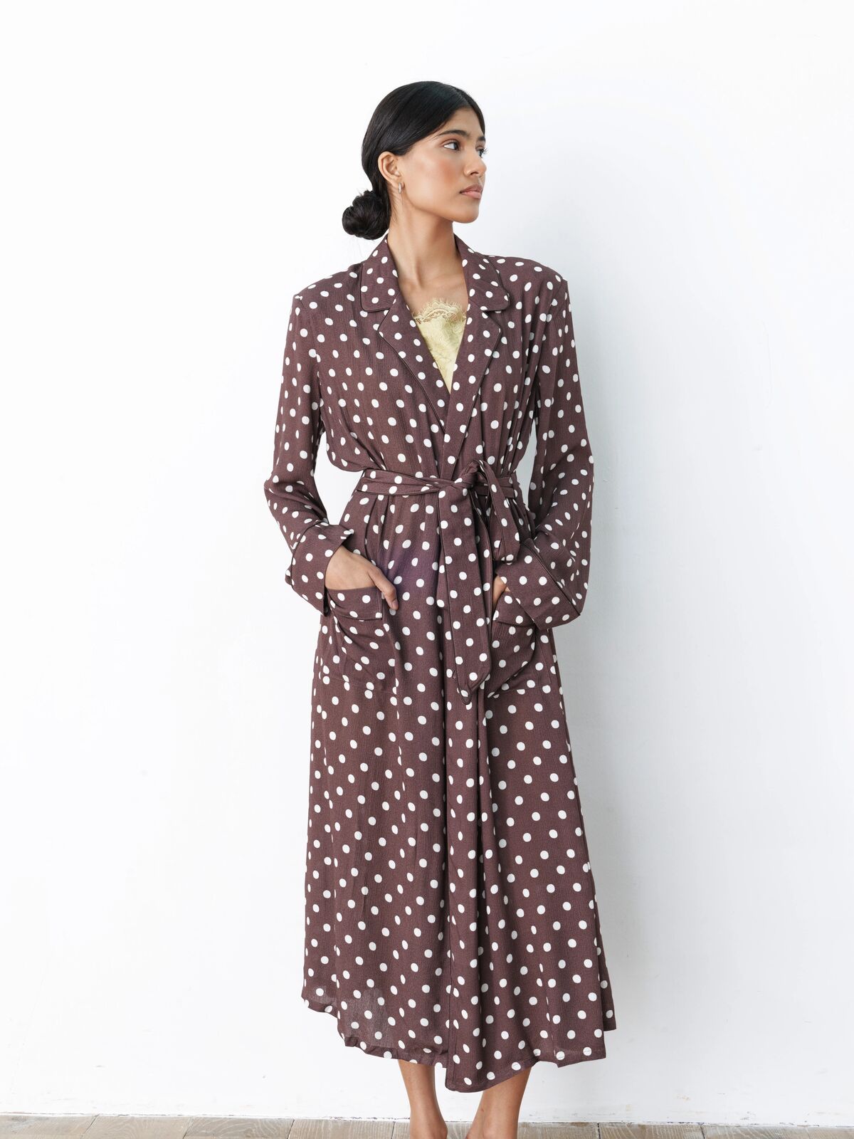 Riba polka duster coat