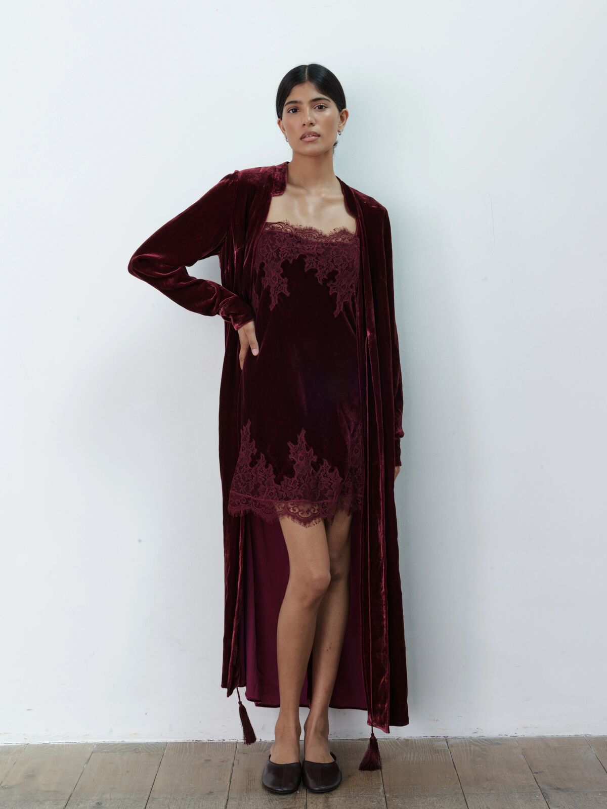 Gabi silk-velvet dress
