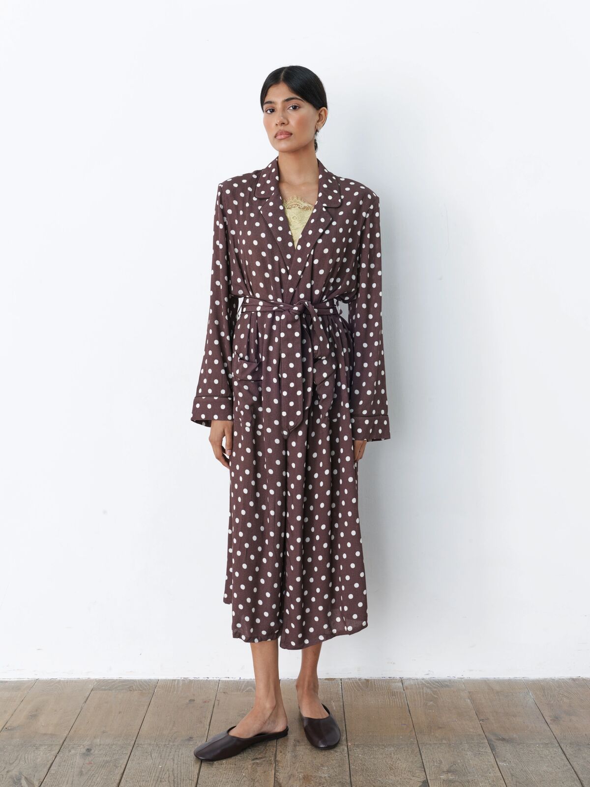 Riba polka duster coat