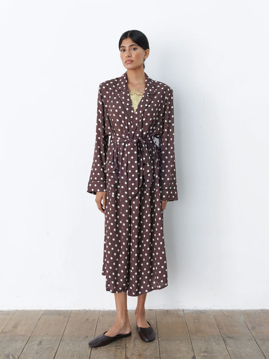 Riba polka duster coat