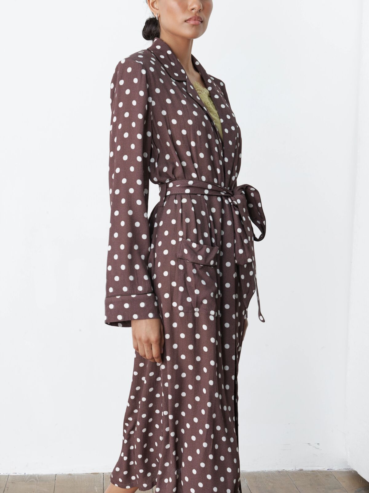 Riba polka duster coat