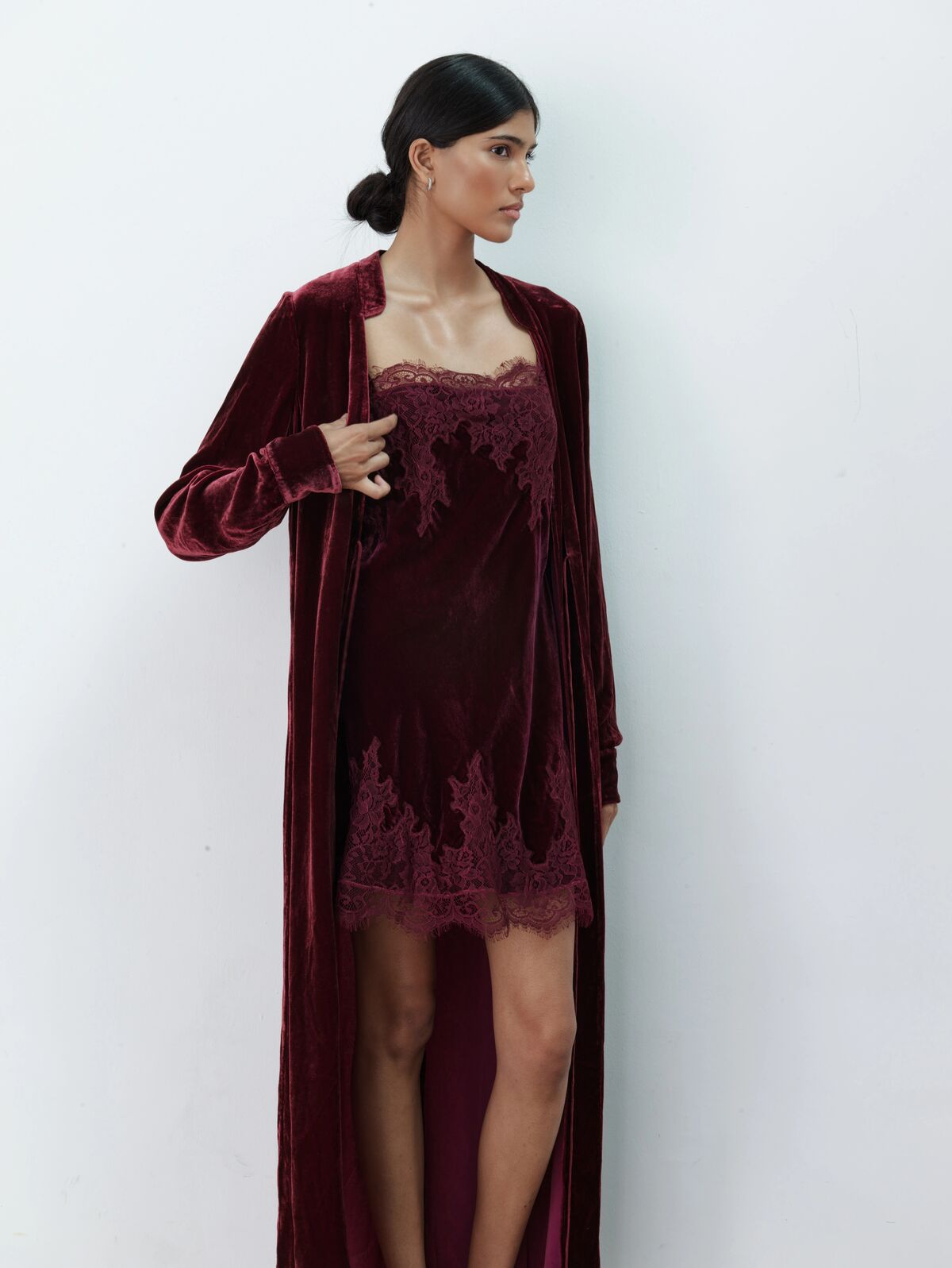 Gabi silk-velvet dress