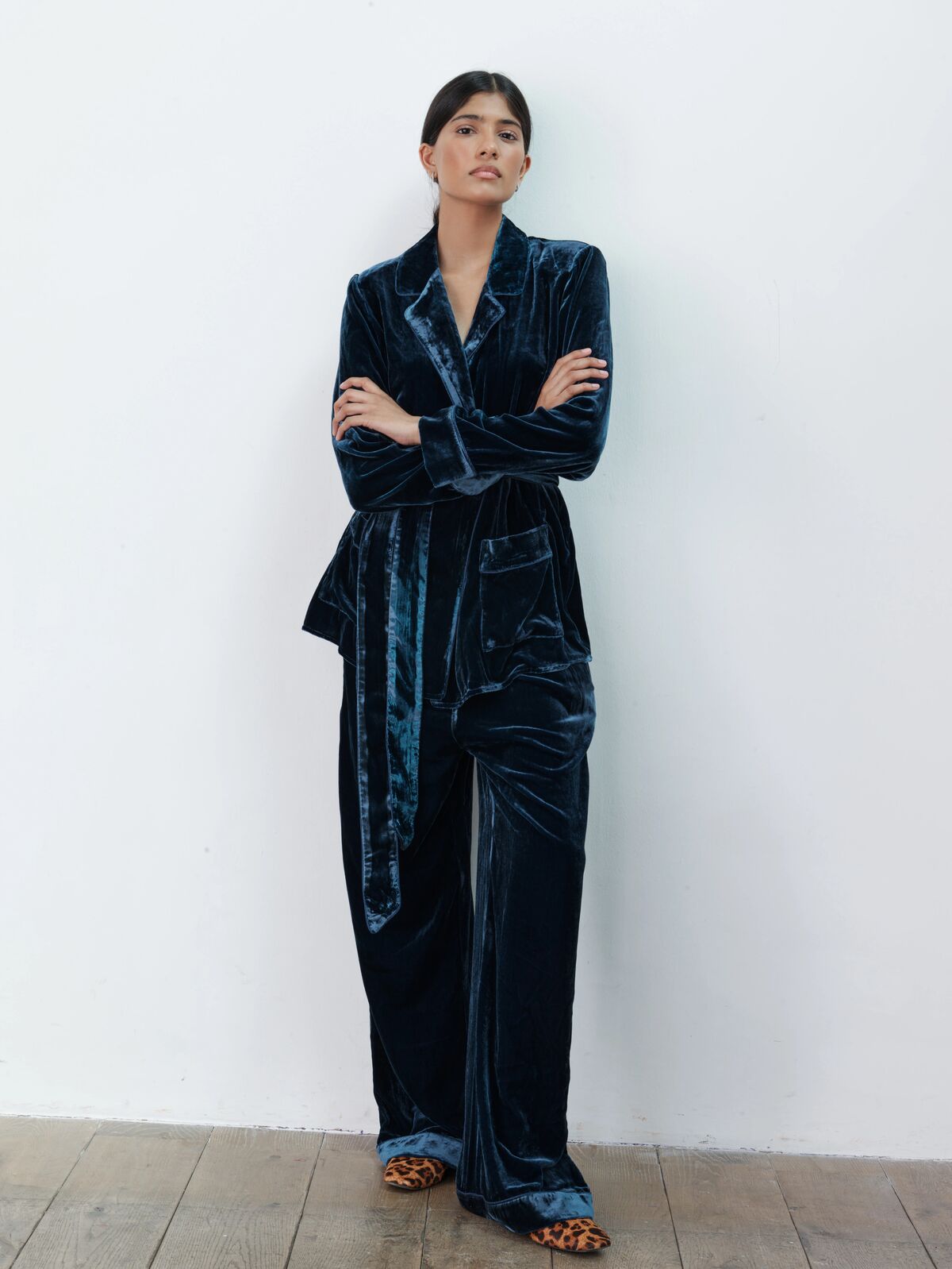 Pamela silk-velvet jacket