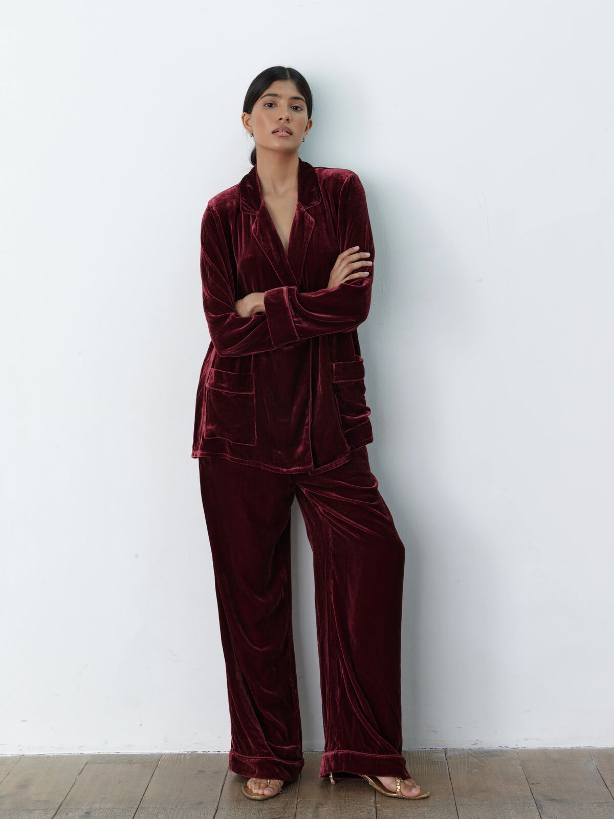 Pamela silk-velvet jacket