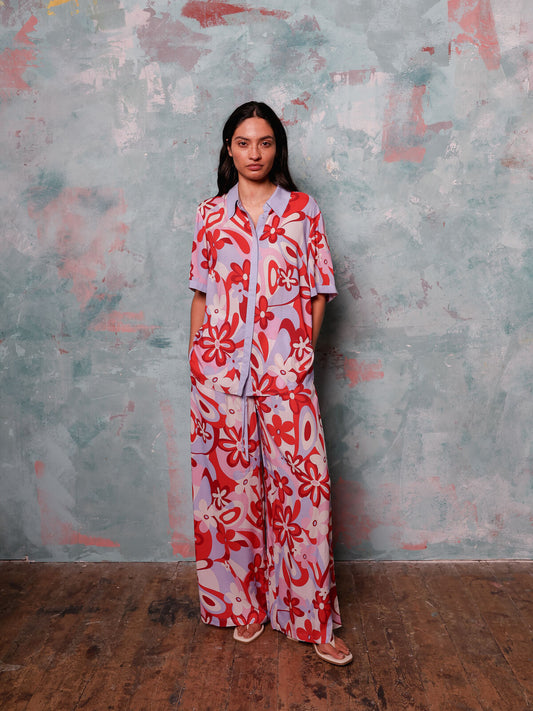Antibes red floral set