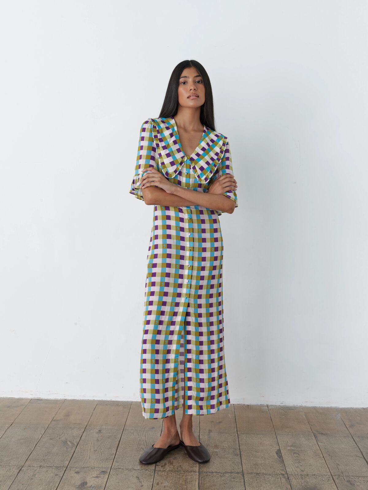 Celia dress 70s check