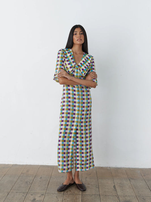 Celia dress 70s check