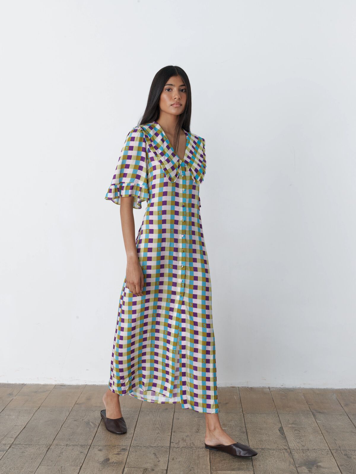 Celia dress 70s check