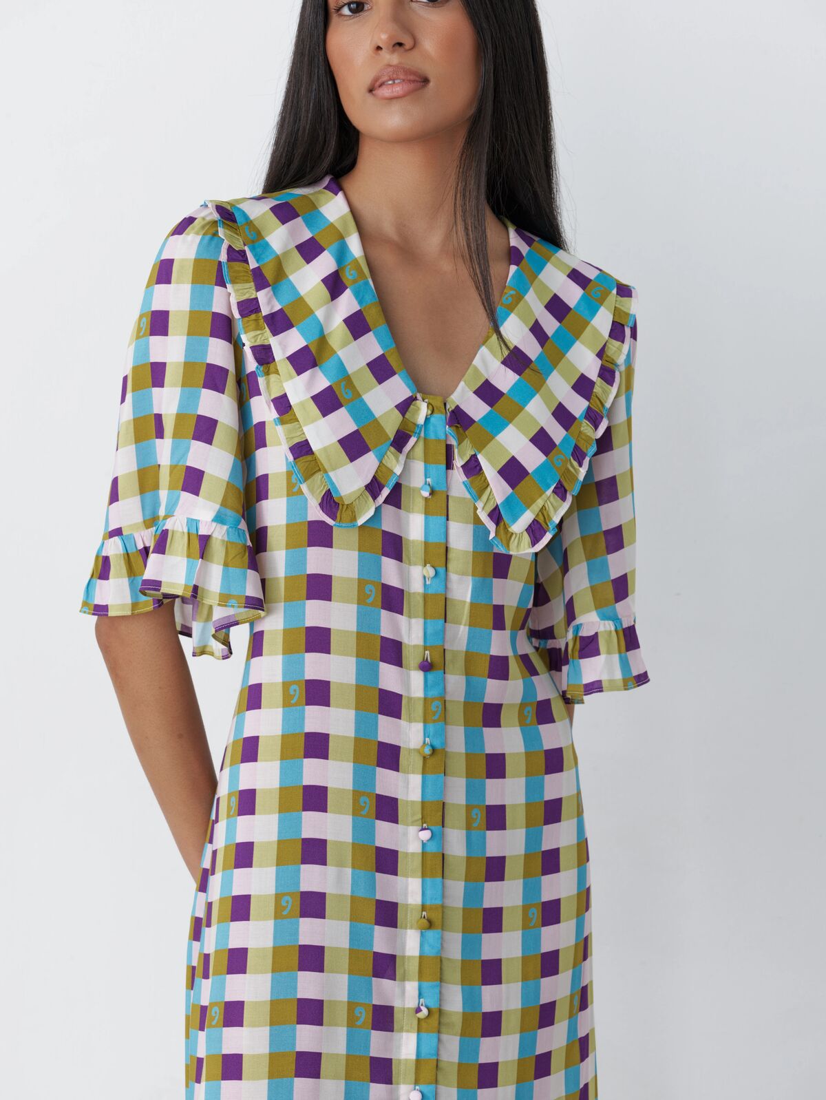 Celia dress 70s check