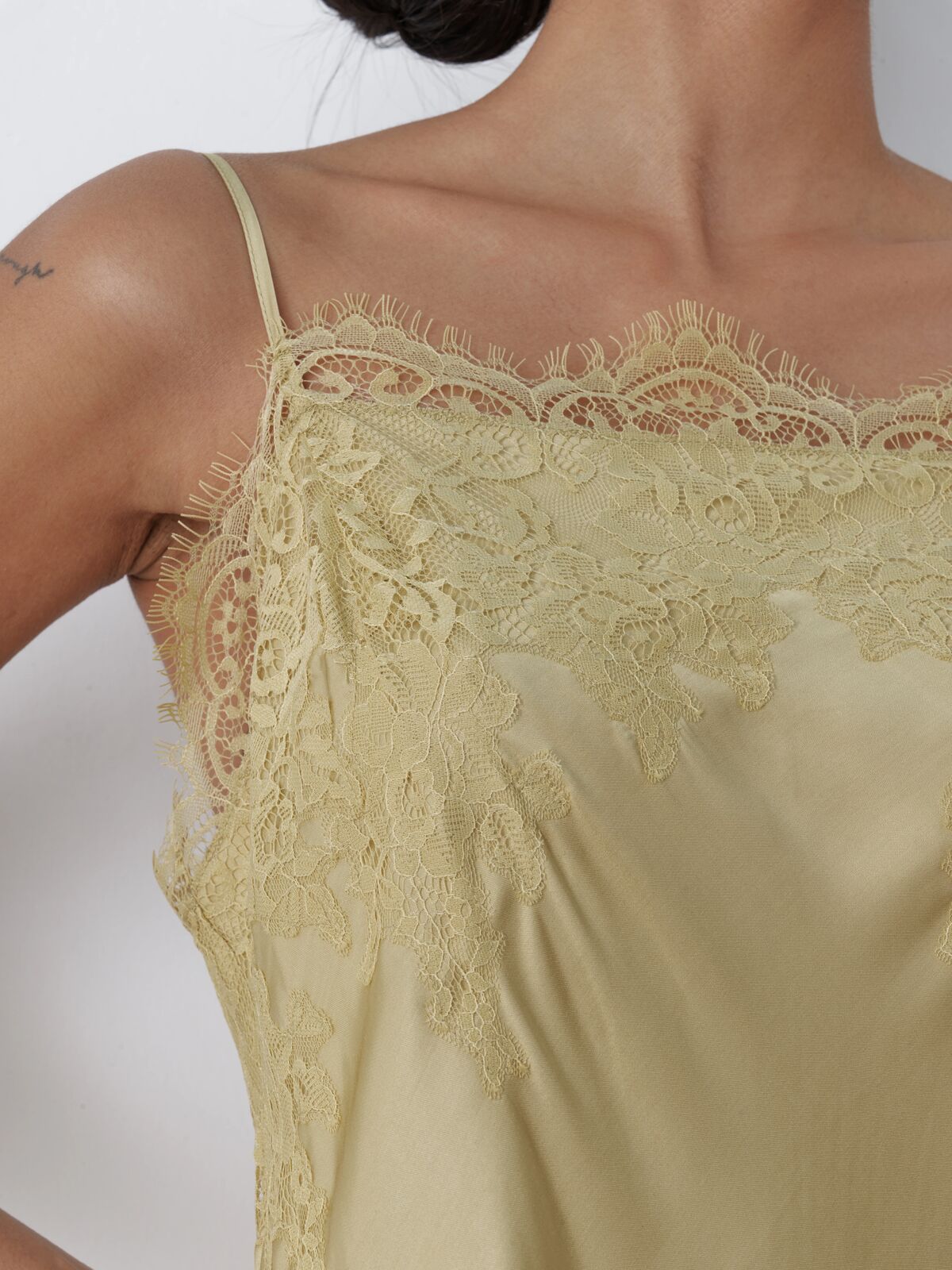 Gabi chartreuse lace dress