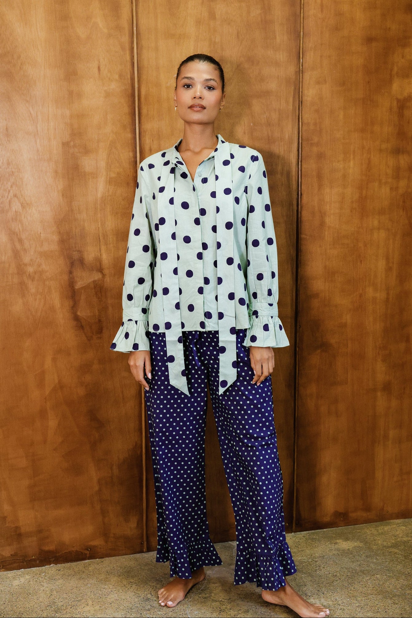 Corina organic cotton polka dot set
