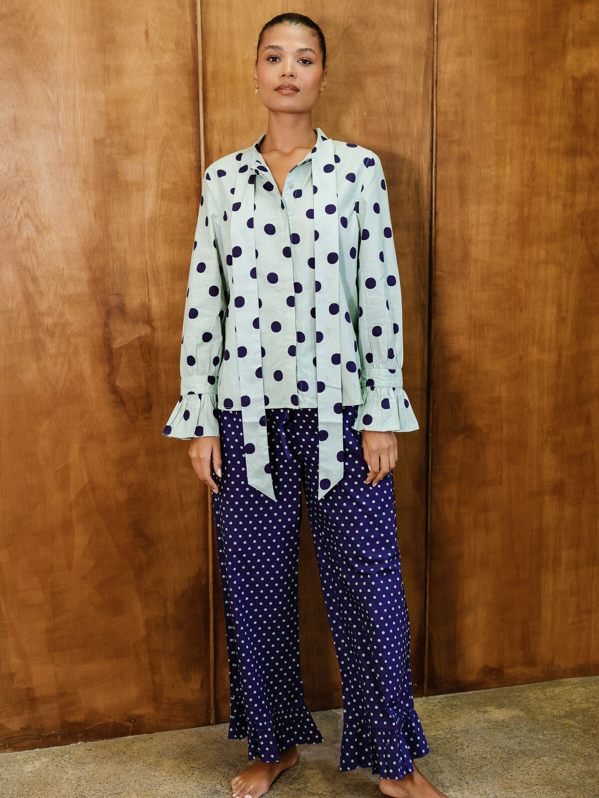 Corina organic cotton polka dot set