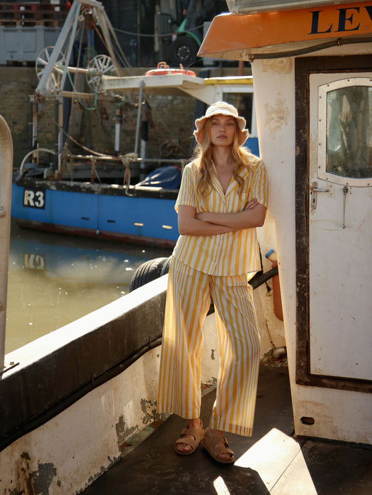 Maya Yellow Stripe Cotton Set