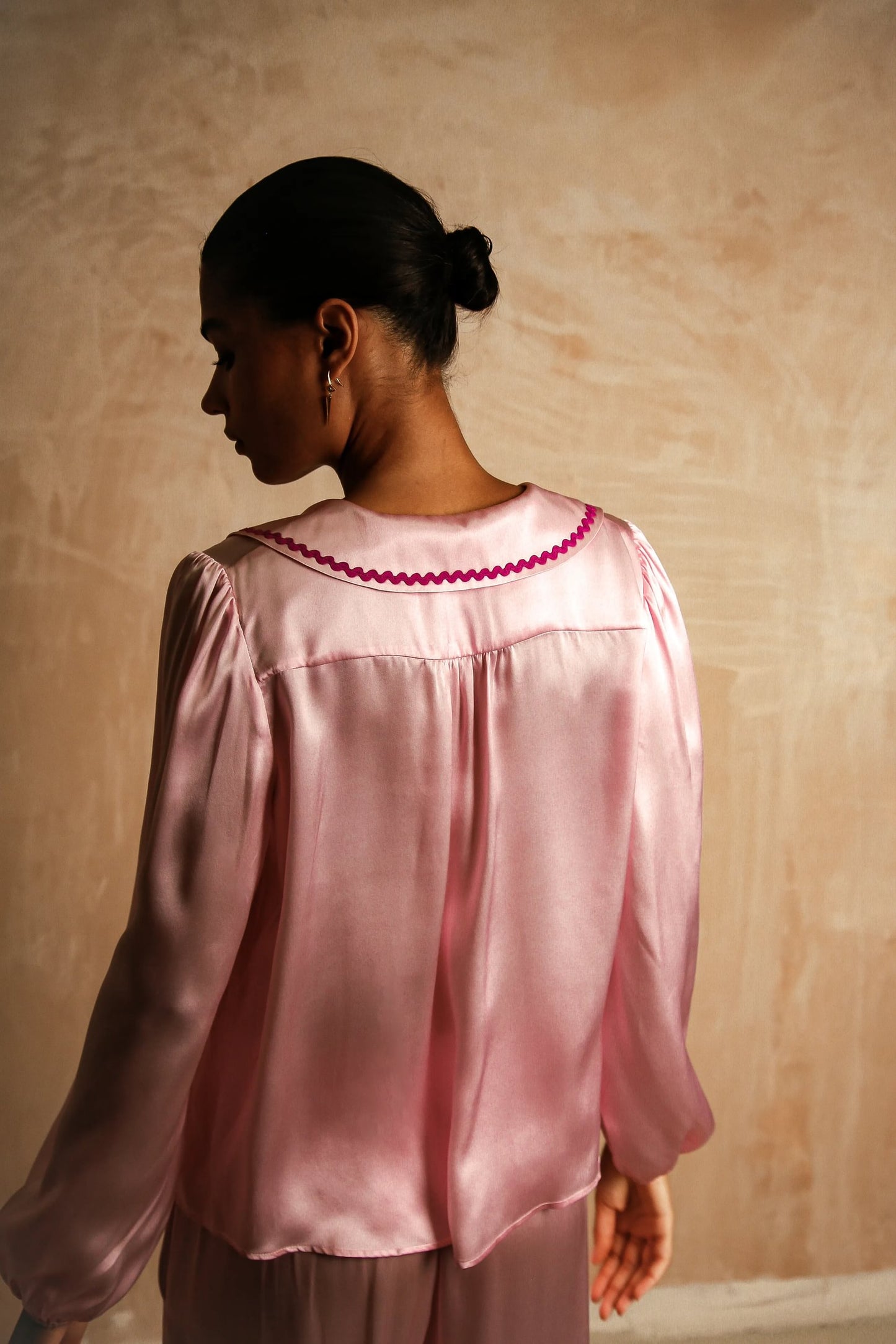 Frenchie pink silk set