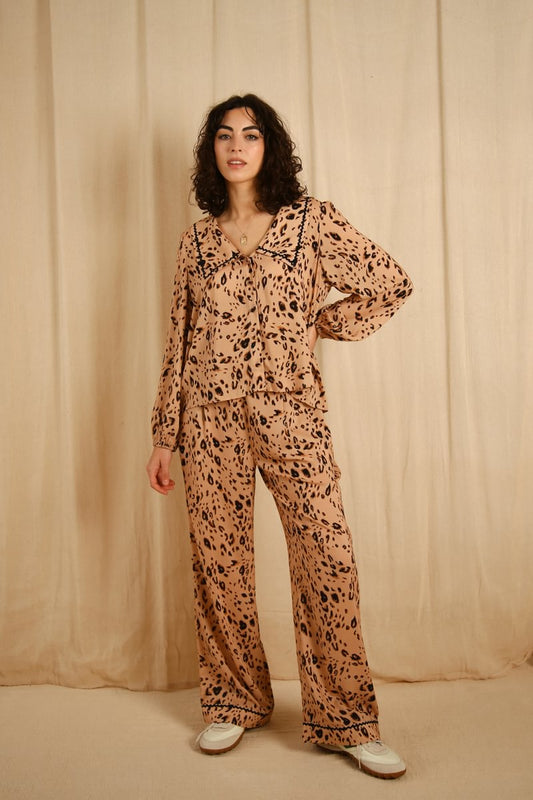 Frenchie pyjama set Leopard