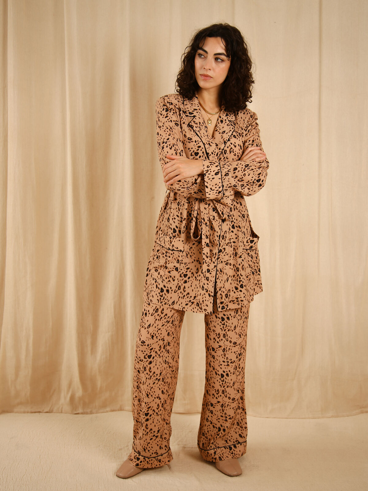 Pamela Leopard Smoking Suit