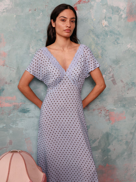 Jonesy blue polka dot dress