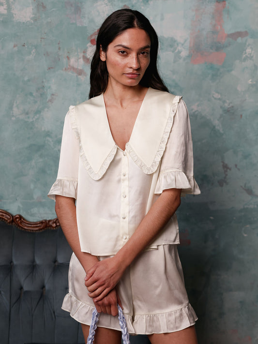 Luna cream silk set