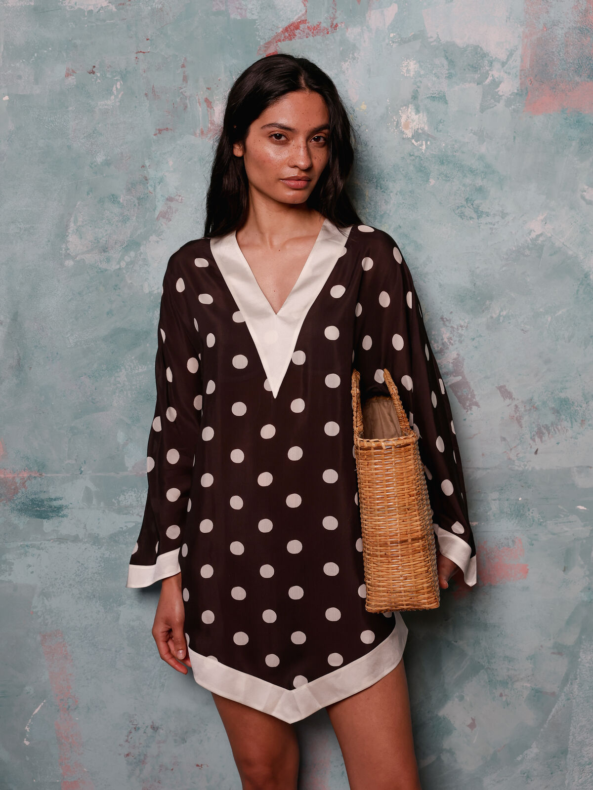 Rita silk-blend kaftan