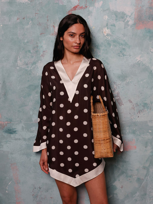 Rita silk-blend kaftan