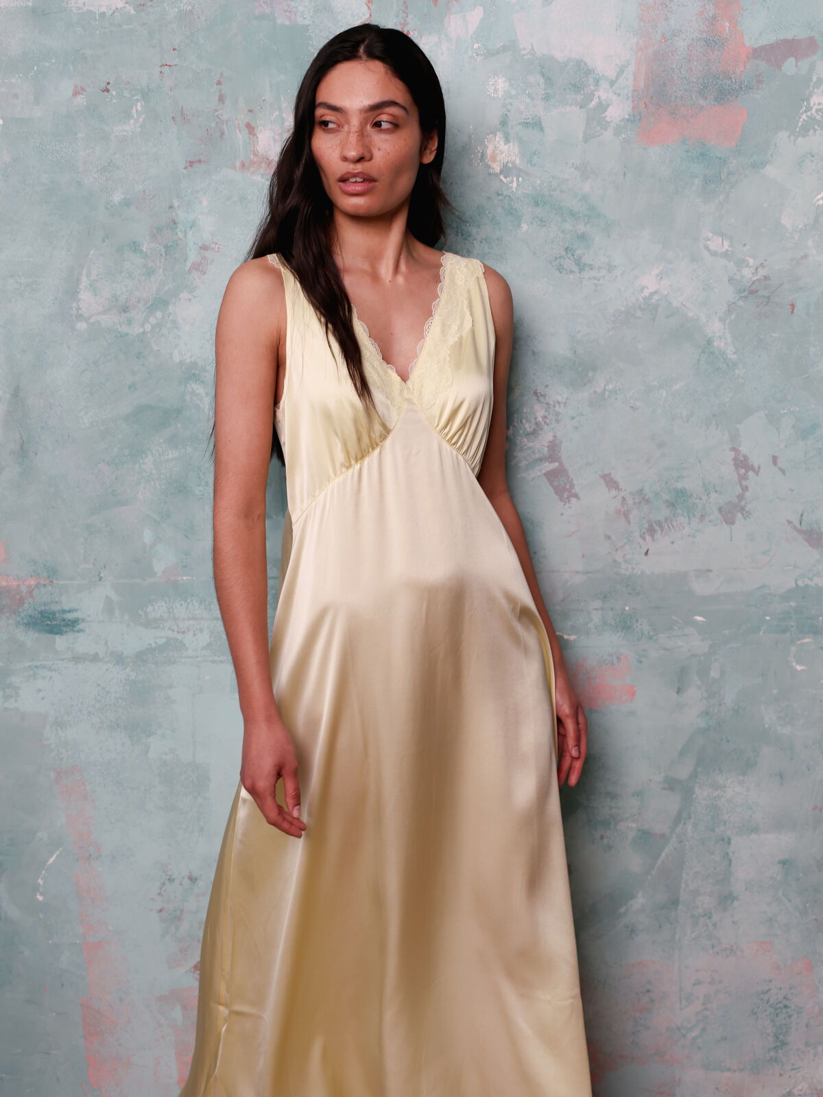 Shauna pear silk dress