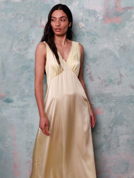Shauna pear silk dress