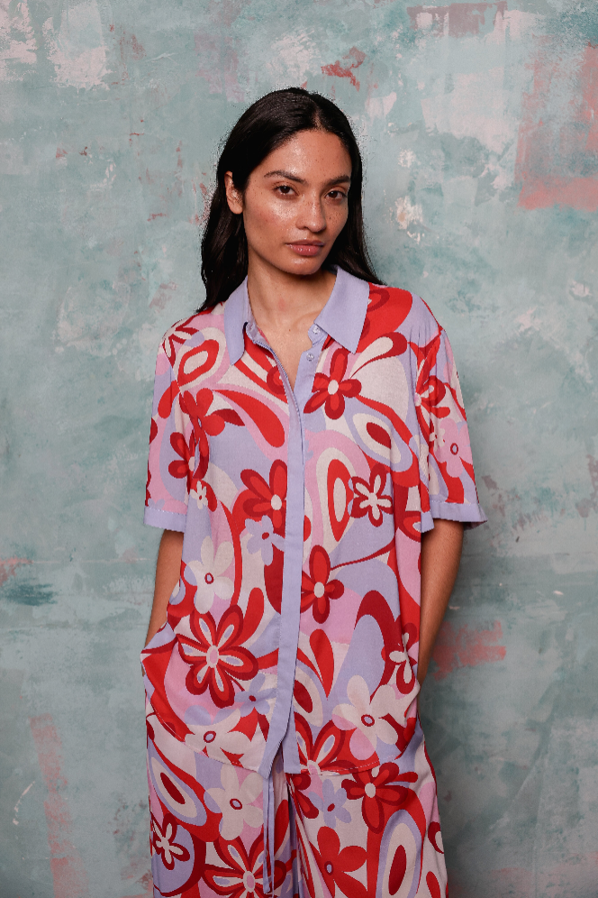 Antibes Red Floral Set Sample