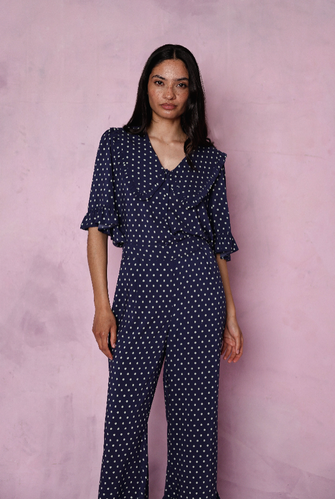 Selene Navy Polka dot - sample