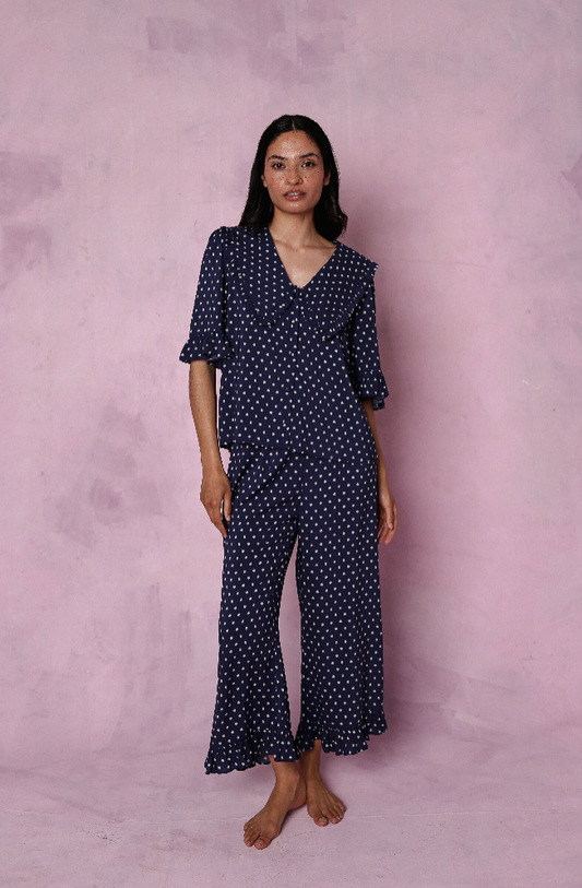Selene Navy Polka dot - sample