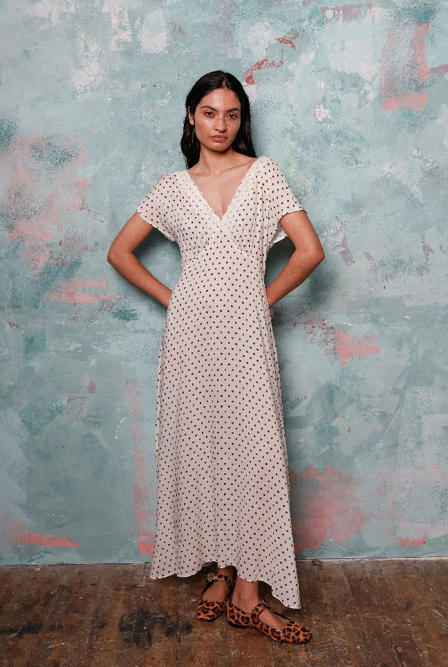 Jonesy cream polka dot dress - sample