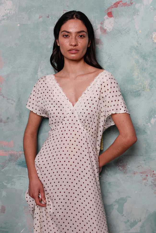 Jonesy cream polka dot dress - sample