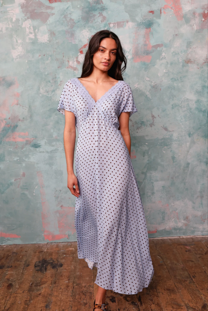 Jonesy blue polka dress - sample