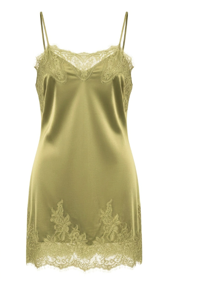 Gabi chartreuse lace dress