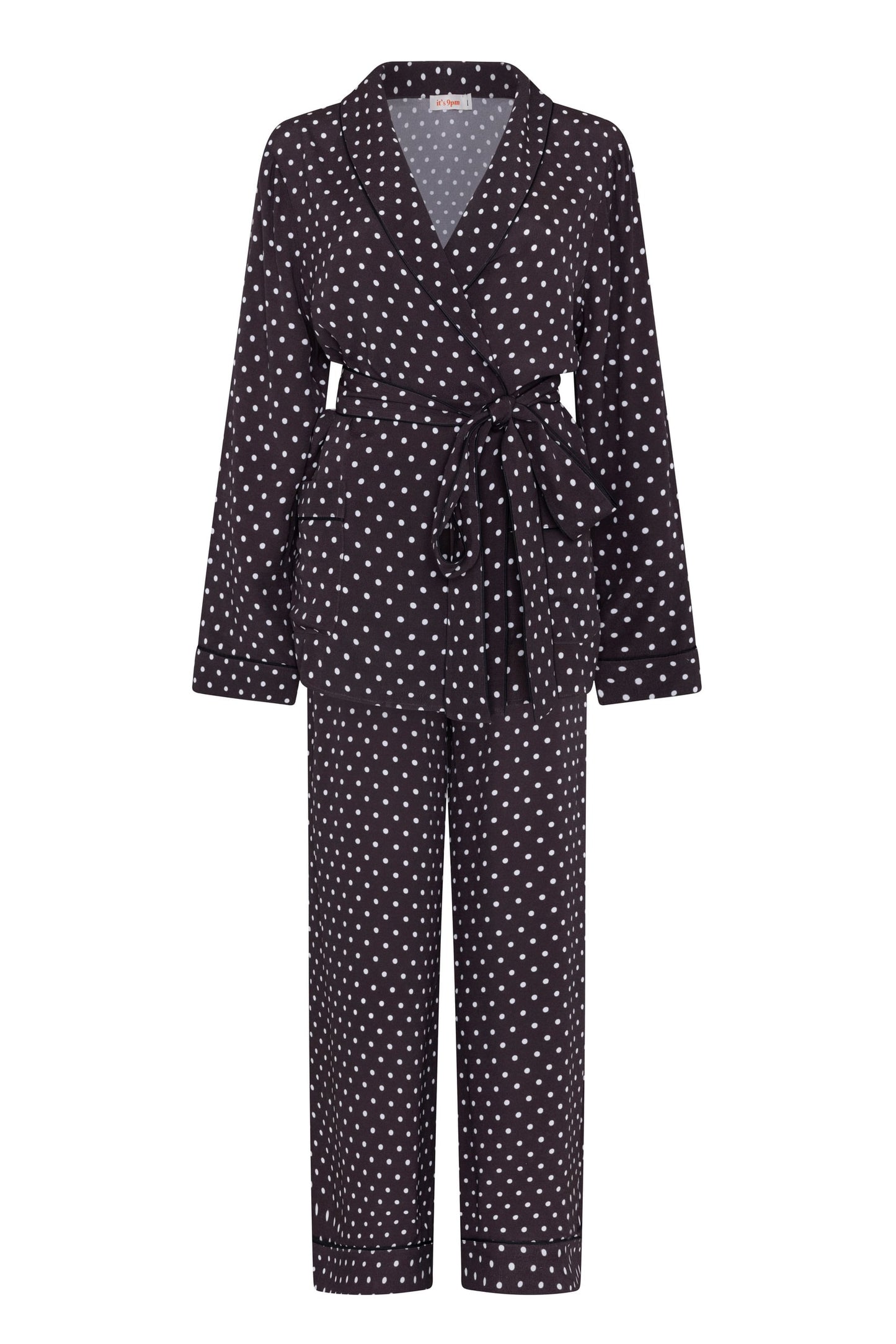 Rizzo Brown Polka Dot Smoking Suit