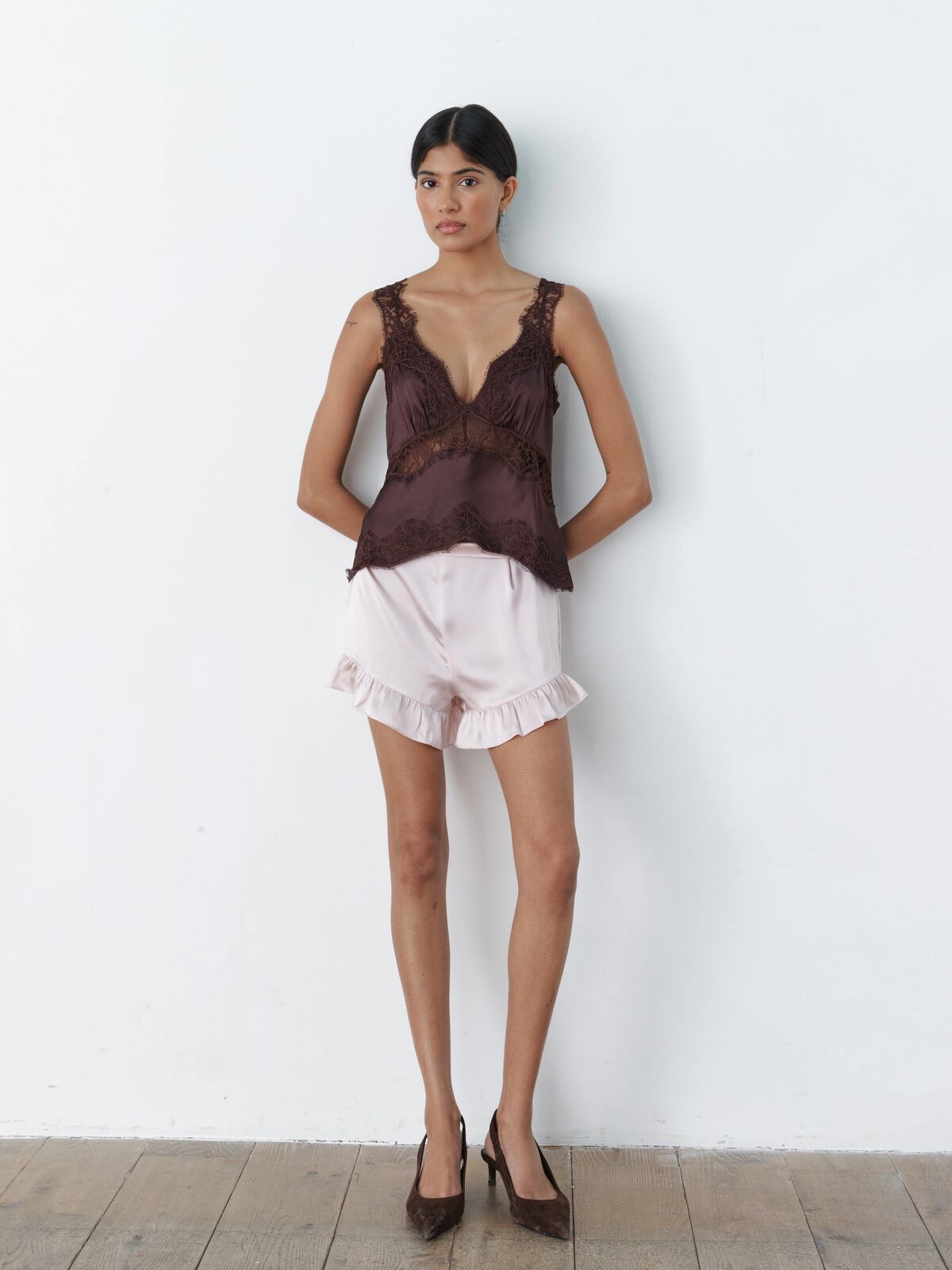 Cameron lace cami brown