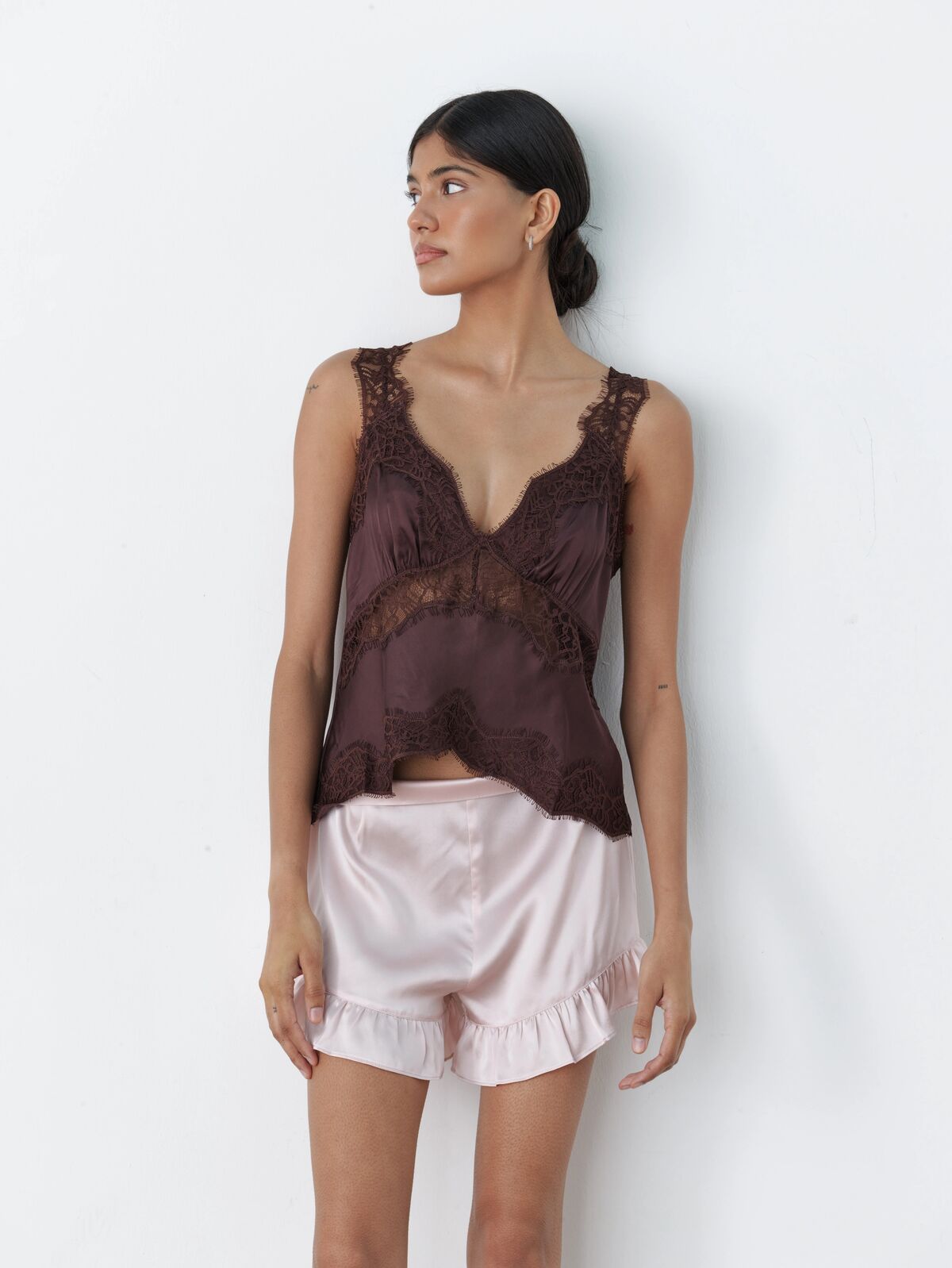 Cameron lace cami brown