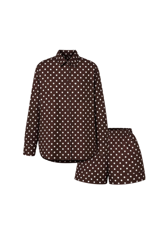 Jessie organic cotton brown set