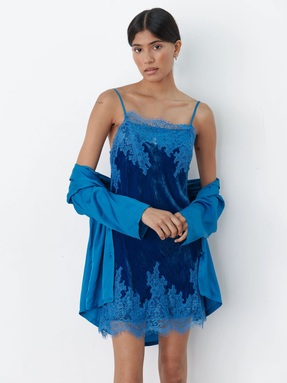 Gabi silk-velvet dress