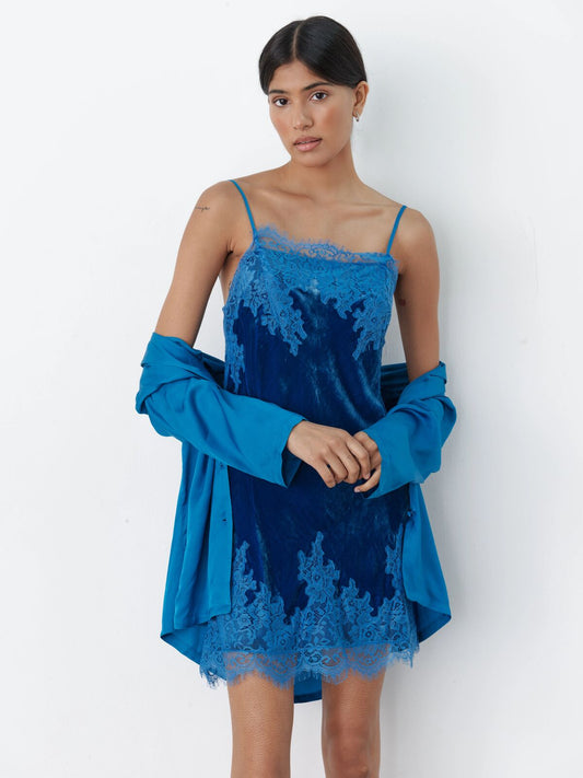 Gabi silk-velvet dress