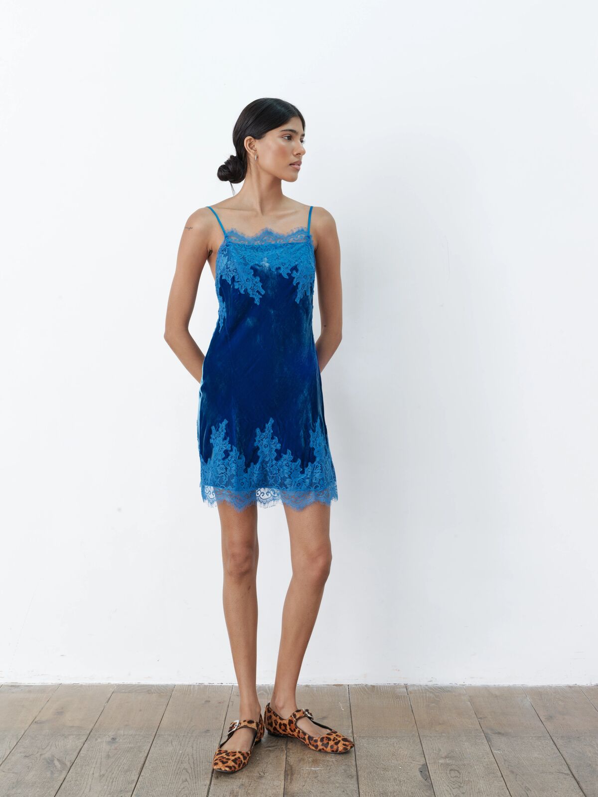 Gabi silk-velvet dress