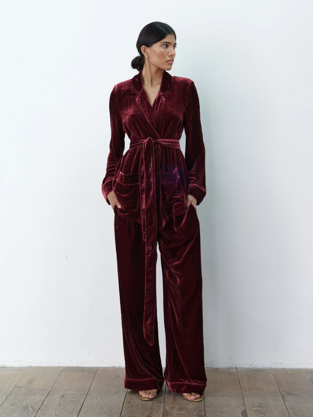 Pamela silk-velvet jacket