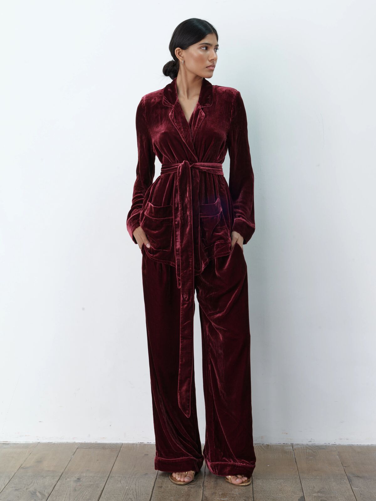 Pamela silk velvet trouser