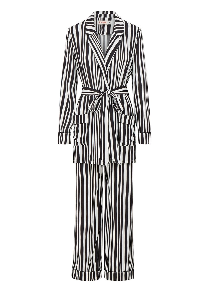 Pamela Mono Stripe Smoking Suit