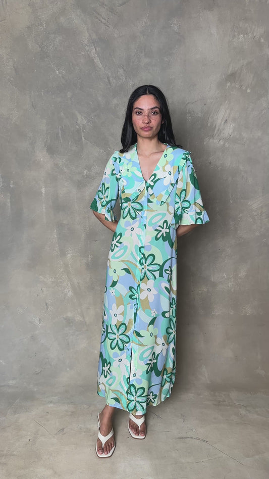 Celia Floral Green